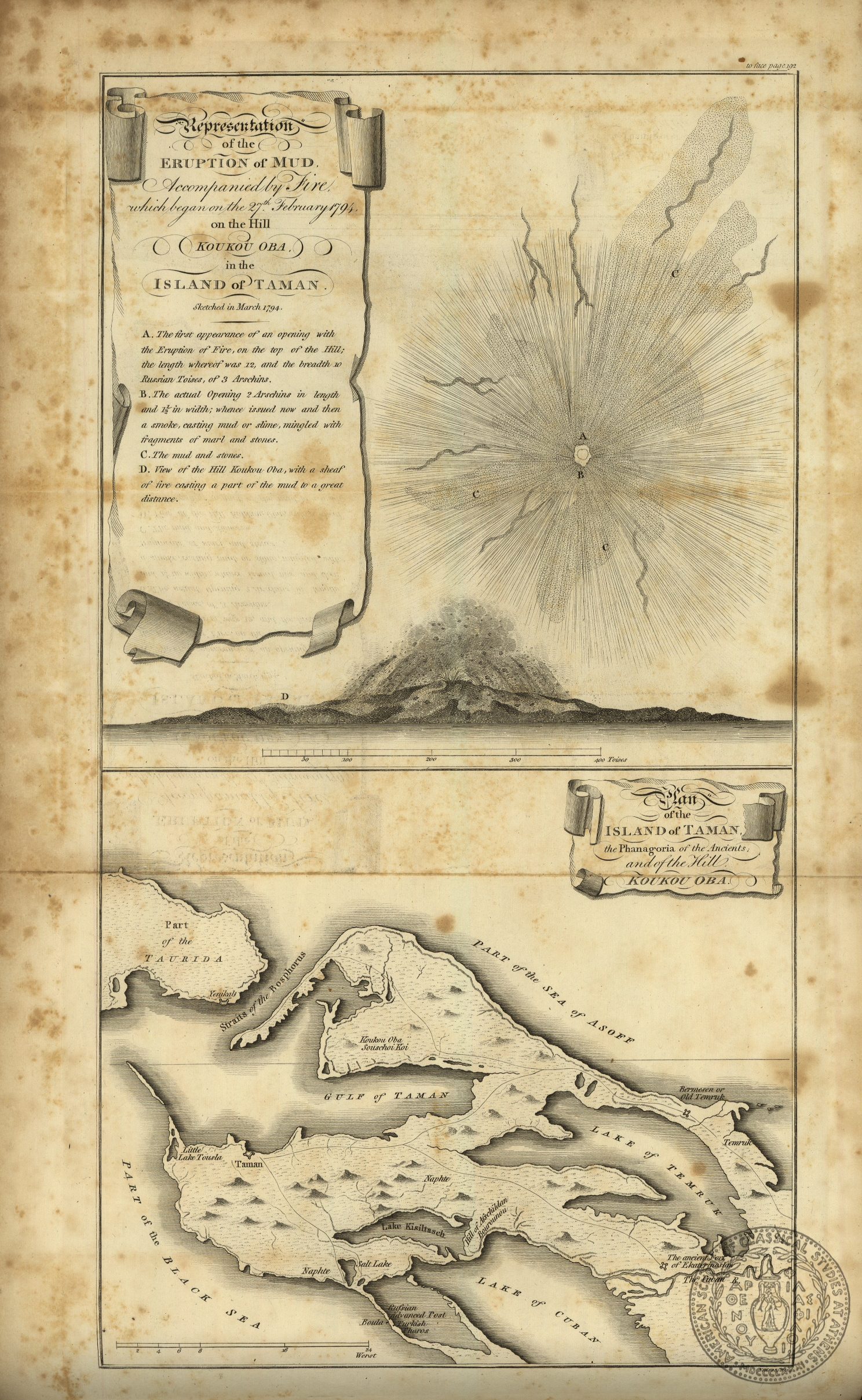 Plan of the island of Taman, the Phanagoria of the ancients and of the hill Koukou Oba